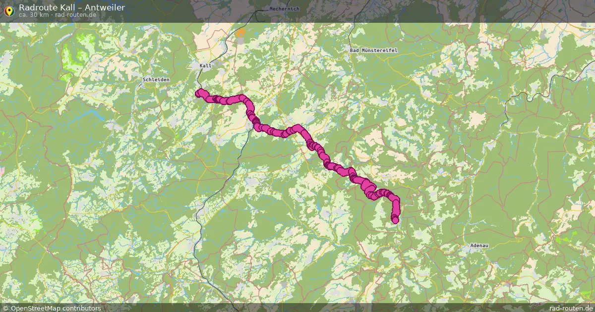 Fahrradroute Kall – Antweiler (30 km) – Rad-Routen.de