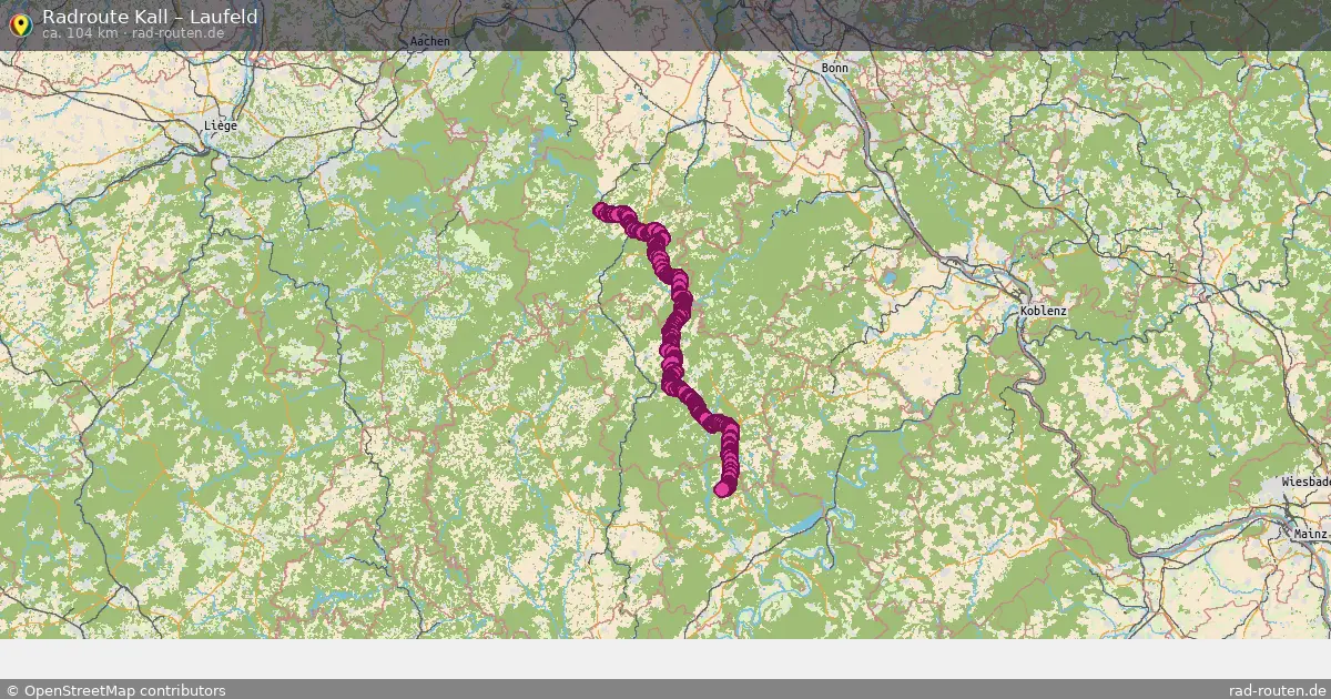 Fahrradroute Kall – Laufeld (104 km) – Rad-Routen.de