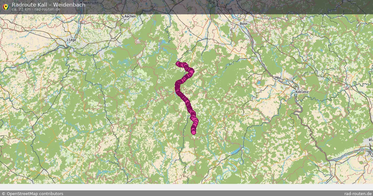 Fahrradroute Kall – Weidenbach (72 km) – Rad-Routen.de