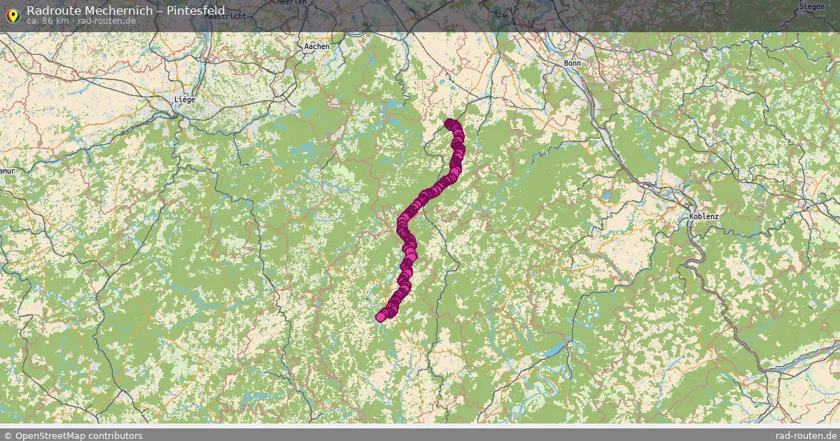 Fahrradroute Mechernich – Pintesfeld (86 km) – Rad-Routen.de