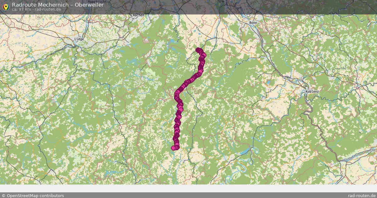 Fahrradroute Mechernich – Oberweiler (93 km) – Rad-Routen.de