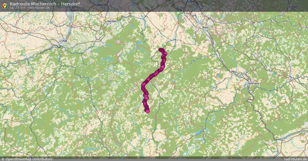 Fahrradroute Mechernich – Hersdorf (75 km) – Rad-Routen.de