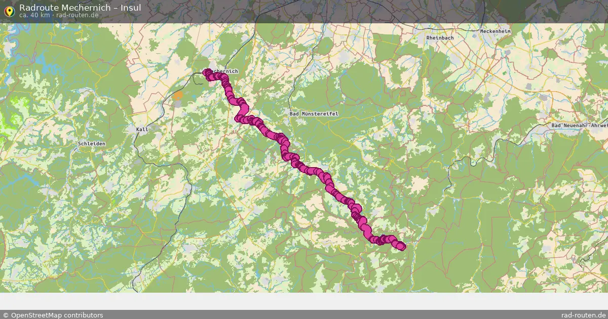 Fahrradroute Mechernich – Insul (40 km) – Rad-Routen.de