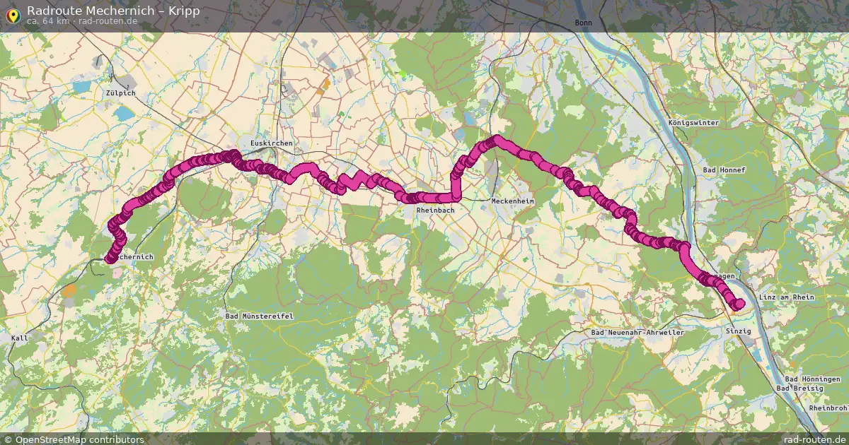 Fahrradroute Mechernich – Kripp (64 km) – Rad-Routen.de