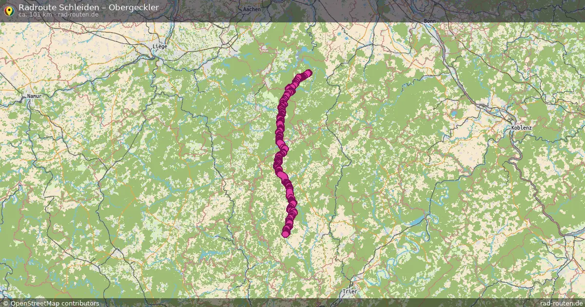 Fahrradroute Schleiden – Obergeckler (101 km) – Rad-Routen.de