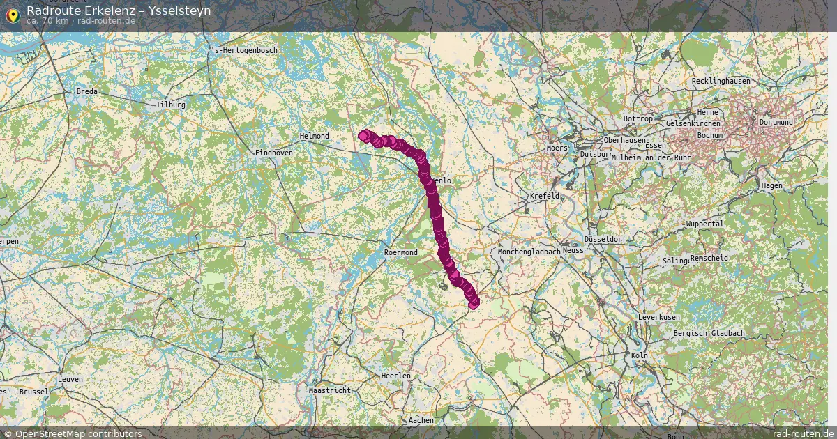 Fahrradroute Erkelenz – Ysselsteyn (70 km) – Rad-Routen.de