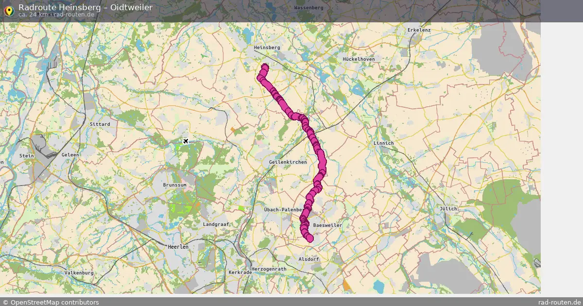 Fahrradroute Heinsberg – Oidtweiler (24 km) – Rad-Routen.de