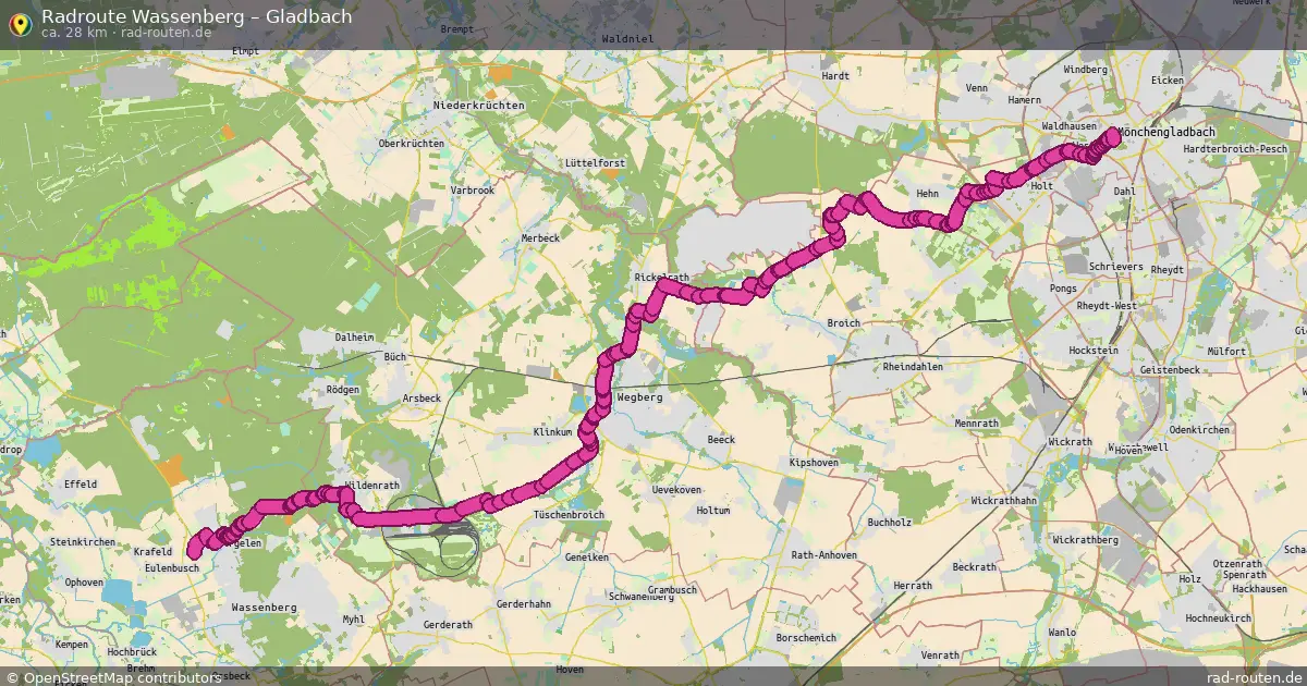 Fahrradroute Wassenberg – Gladbach (28 km) – Rad-Routen.de