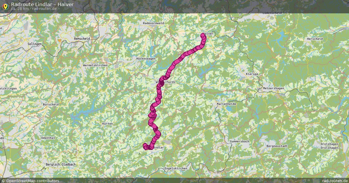 Fahrradroute Lindlar – Halver (28 km) – Rad-Routen.de