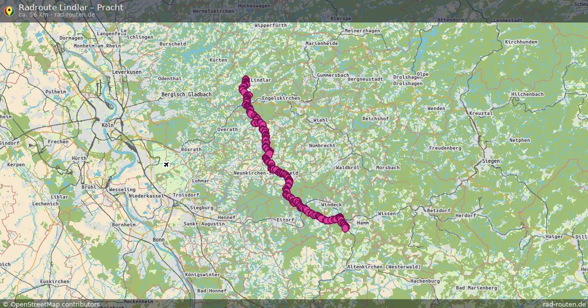 Fahrradroute Lindlar – Pracht (56 km) – Rad-Routen.de