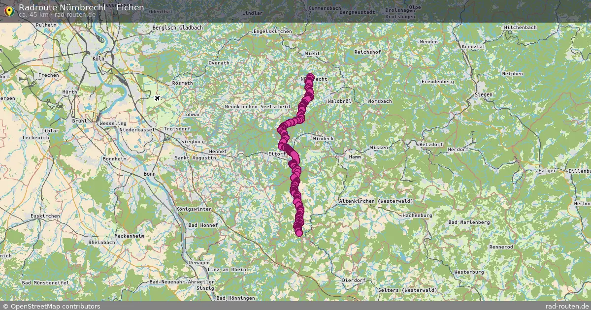 Fahrradroute Nümbrecht – Eichen (45 km) – Rad-Routen.de