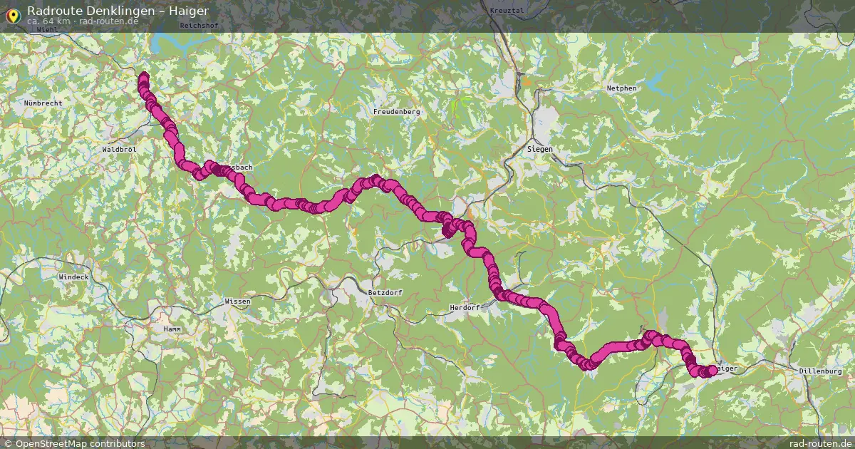 Fahrradroute Denklingen – Haiger (65 km) – Rad-Routen.de