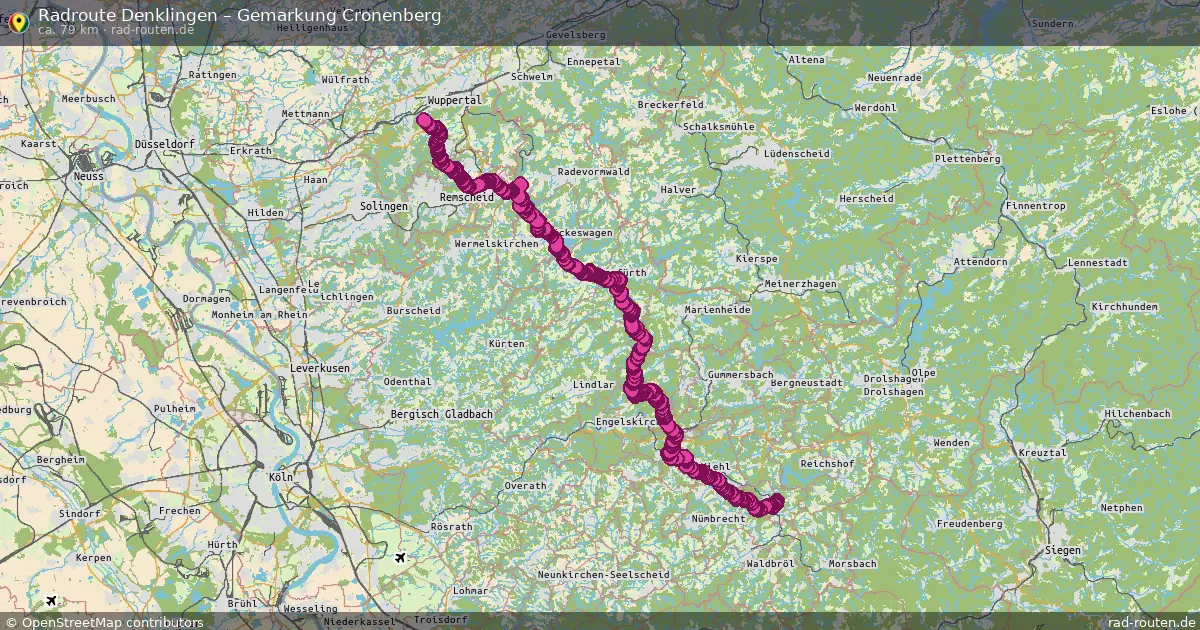 Fahrradroute Denklingen – Gemarkung Cronenberg (79 km) – Rad-Routen.de