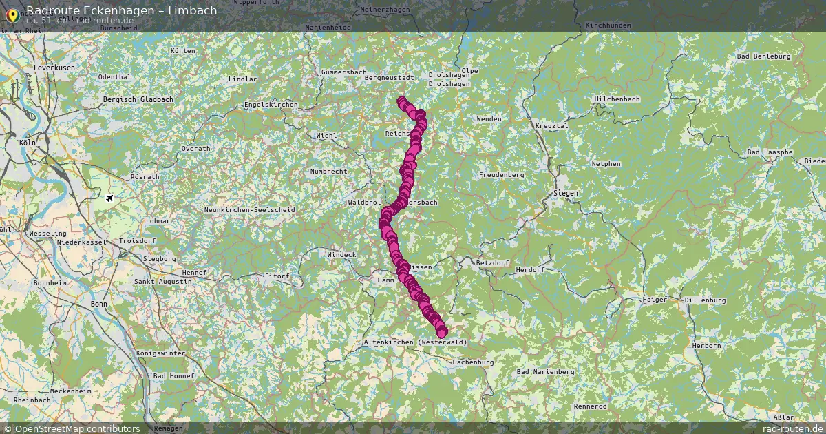 Fahrradroute Eckenhagen – Limbach (51 km) – Rad-Routen.de