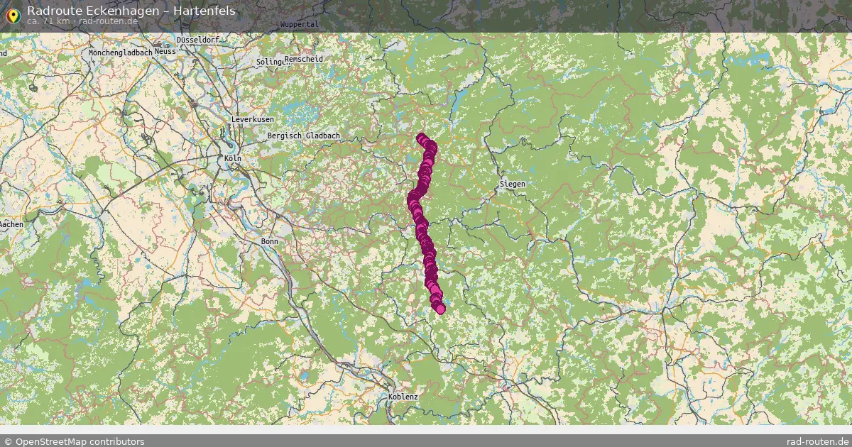 Fahrradroute Eckenhagen – Hartenfels (71 km) – Rad-Routen.de