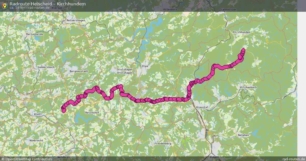 Fahrradroute Heischeid – Kirchhundem (54 km) – Rad-Routen.de
