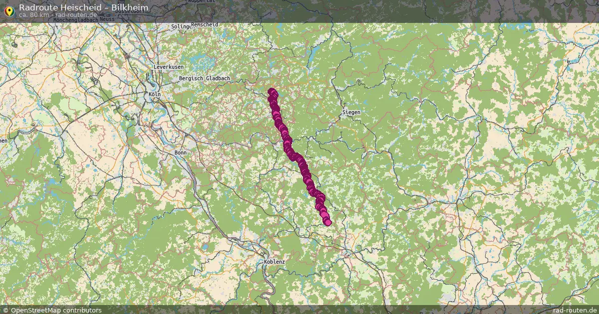 Fahrradroute Heischeid – Bilkheim (80 km) – Rad-Routen.de