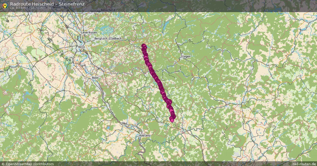 Fahrradroute Heischeid – Steinefrenz (87 km) – Rad-Routen.de
