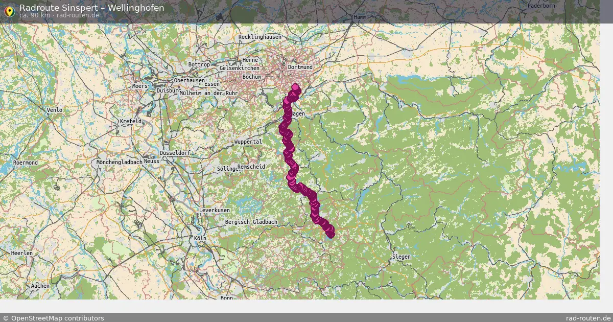 Fahrradroute Sinspert – Wellinghofen (94 km) – Rad-Routen.de