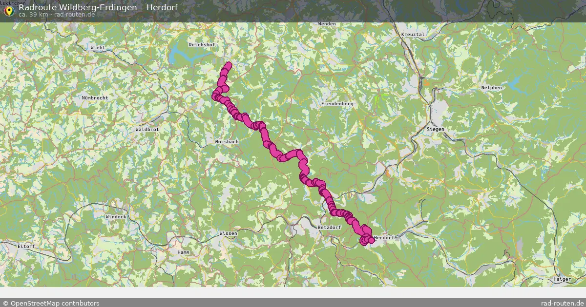 Fahrradroute Wildberg-Erdingen – Herdorf (39 km) – Rad-Routen.de