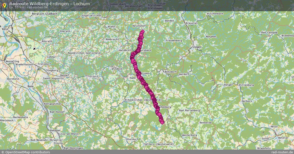 Fahrradroute Wildberg-Erdingen – Lochum (55 km) – Rad-Routen.de