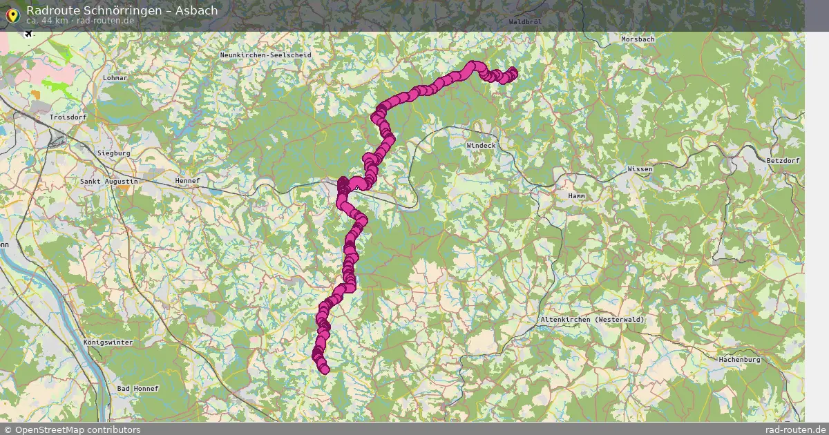 Fahrradroute Schnörringen – Asbach (44 km) – Rad-Routen.de