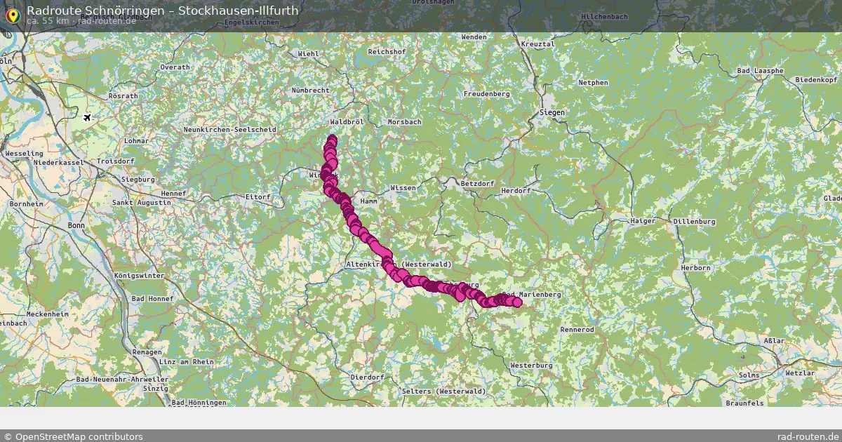 Fahrradroute Schnörringen – Stockhausen-Illfurth (55 km) – Rad-Routen.de
