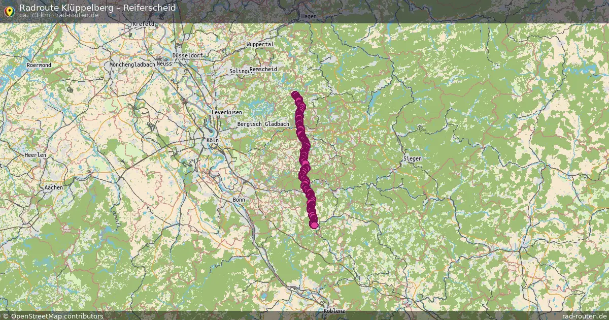 Fahrradroute Klüppelberg – Reiferscheid (73 km) – Rad-Routen.de
