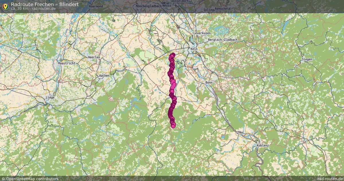 Fahrradroute Frechen – Blindert (67 km) – Rad-Routen.de
