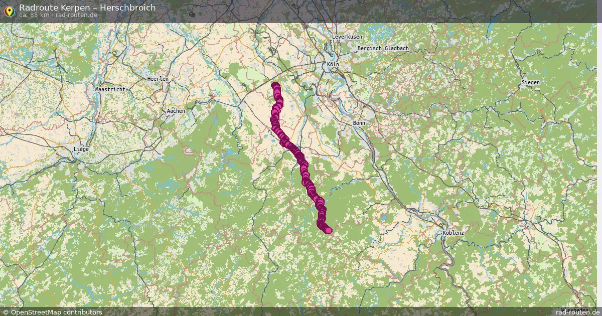 Fahrradroute Kerpen – Herschbroich (85 km) – Rad-Routen.de