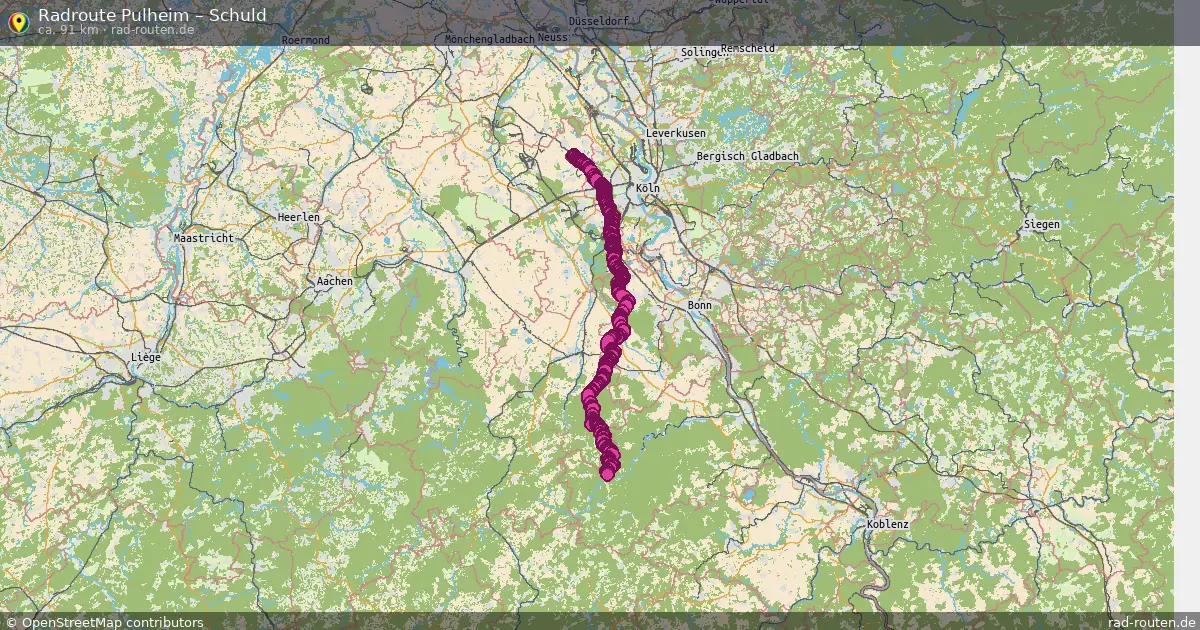 Fahrradroute Pulheim – Schuld (91 km) – Rad-Routen.de
