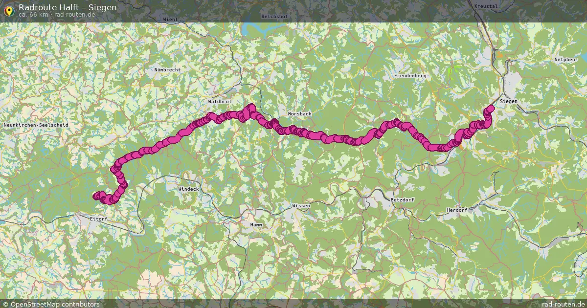 Fahrradroute Halft – Siegen (66 km) – Rad-Routen.de