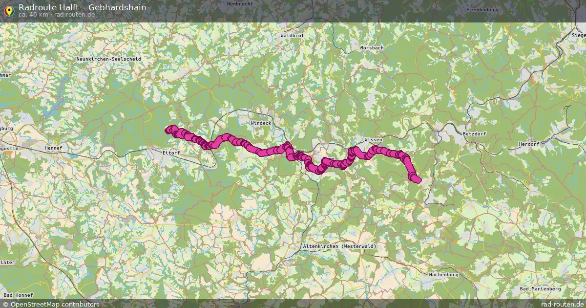 Fahrradroute Halft – Gebhardshain (40 km) – Rad-Routen.de