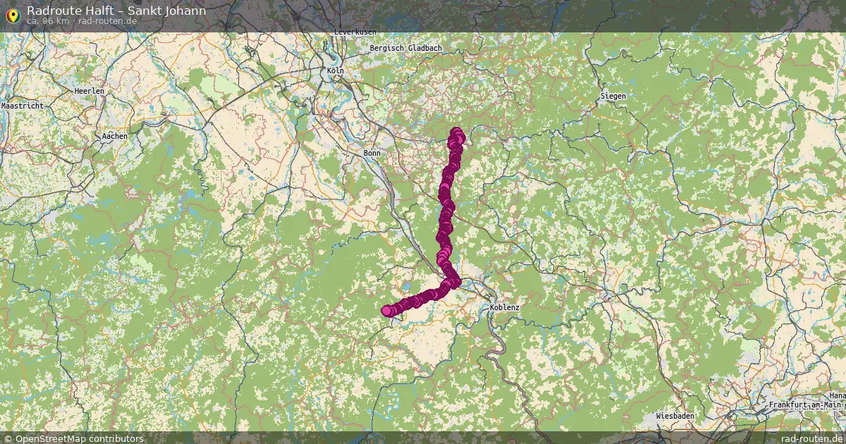 Fahrradroute Halft – Sankt Johann (96 km) – Rad-Routen.de