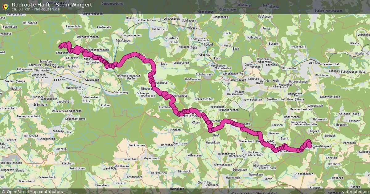 Fahrradroute Halft – Stein-Wingert (33 km) – Rad-Routen.de