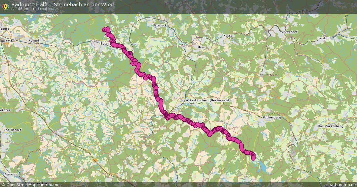 Fahrradroute Halft – Steinebach An Der Wied (46 km) – Rad-Routen.de