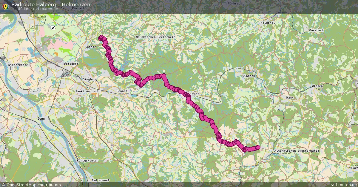 Fahrradroute Halberg – Helmenzen (49 km) – Rad-Routen.de