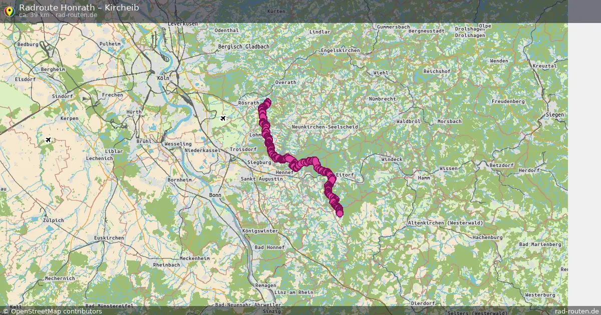 Fahrradroute Honrath – Kircheib (39 km) – Rad-Routen.de
