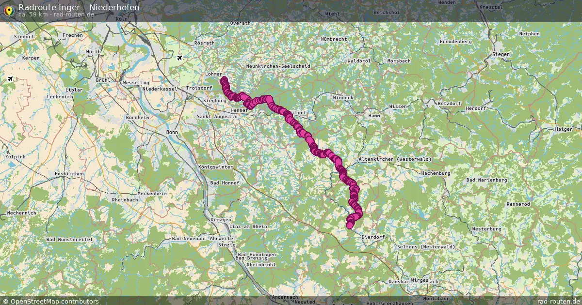 Fahrradroute Inger – Niederhofen (60 km) – Rad-Routen.de