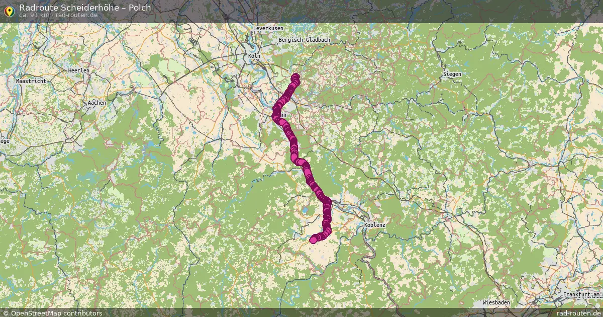 Fahrradroute Scheiderhöhe – Polch (91 km) – Rad-Routen.de