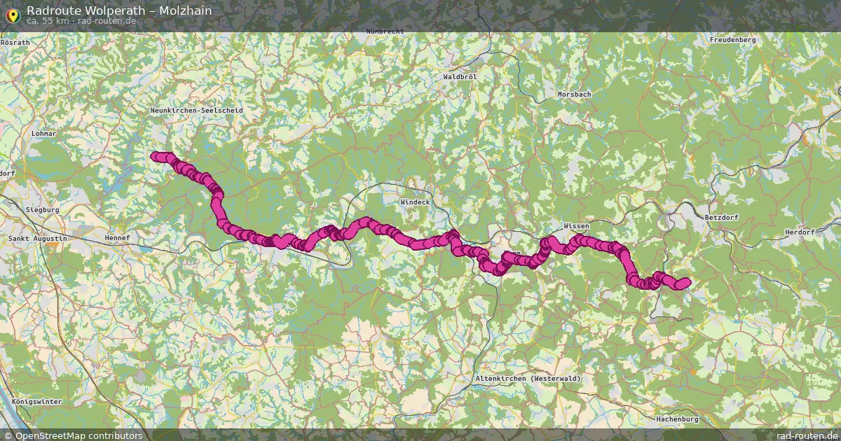 Fahrradroute Wolperath – Molzhain (55 km) – Rad-Routen.de
