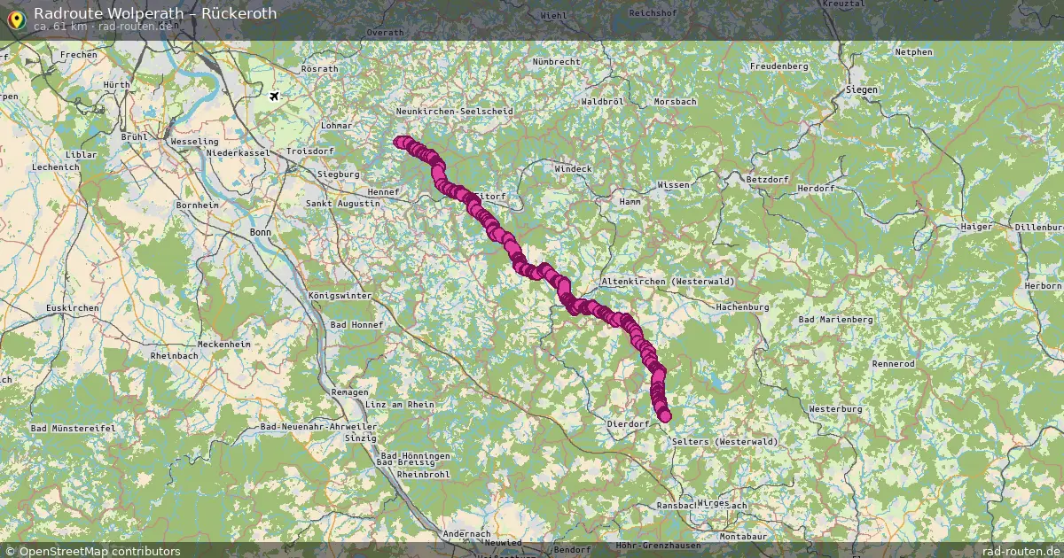Fahrradroute Wolperath – Rückeroth (61 km) – Rad-Routen.de