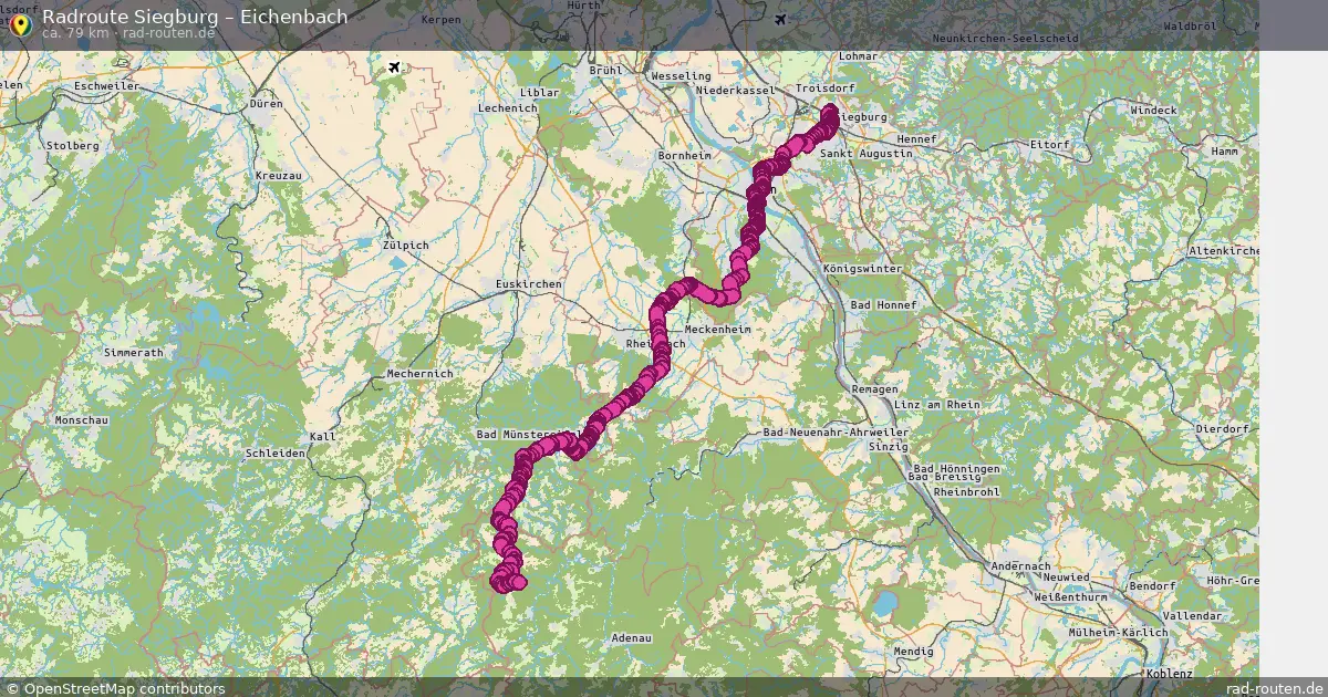 Fahrradroute Siegburg – Eichenbach (81 km) – Rad-Routen.de