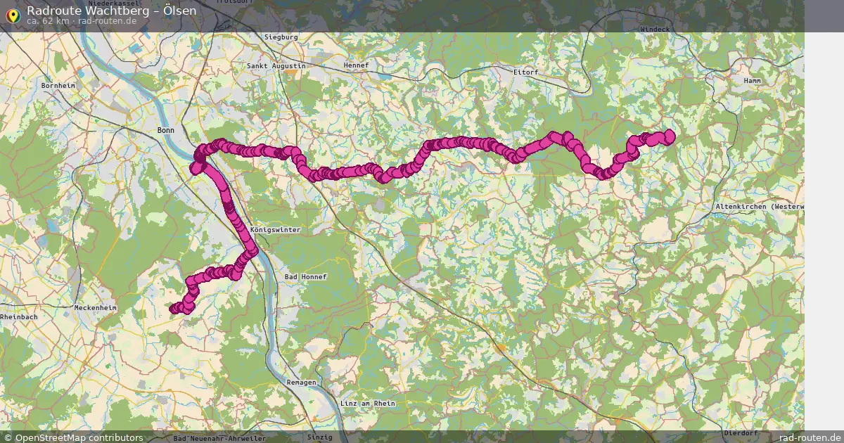Fahrradroute Wachtberg – Ölsen (66 km) – Rad-Routen.de