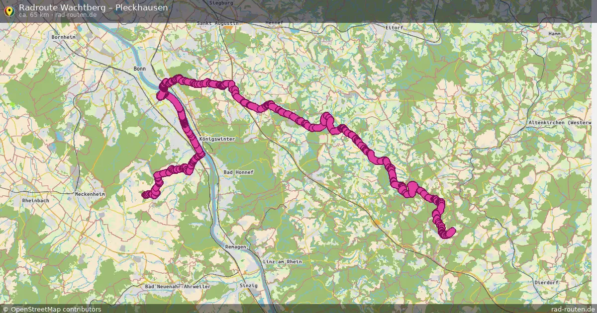 Fahrradroute Wachtberg – Pleckhausen (65 km) – Rad-Routen.de