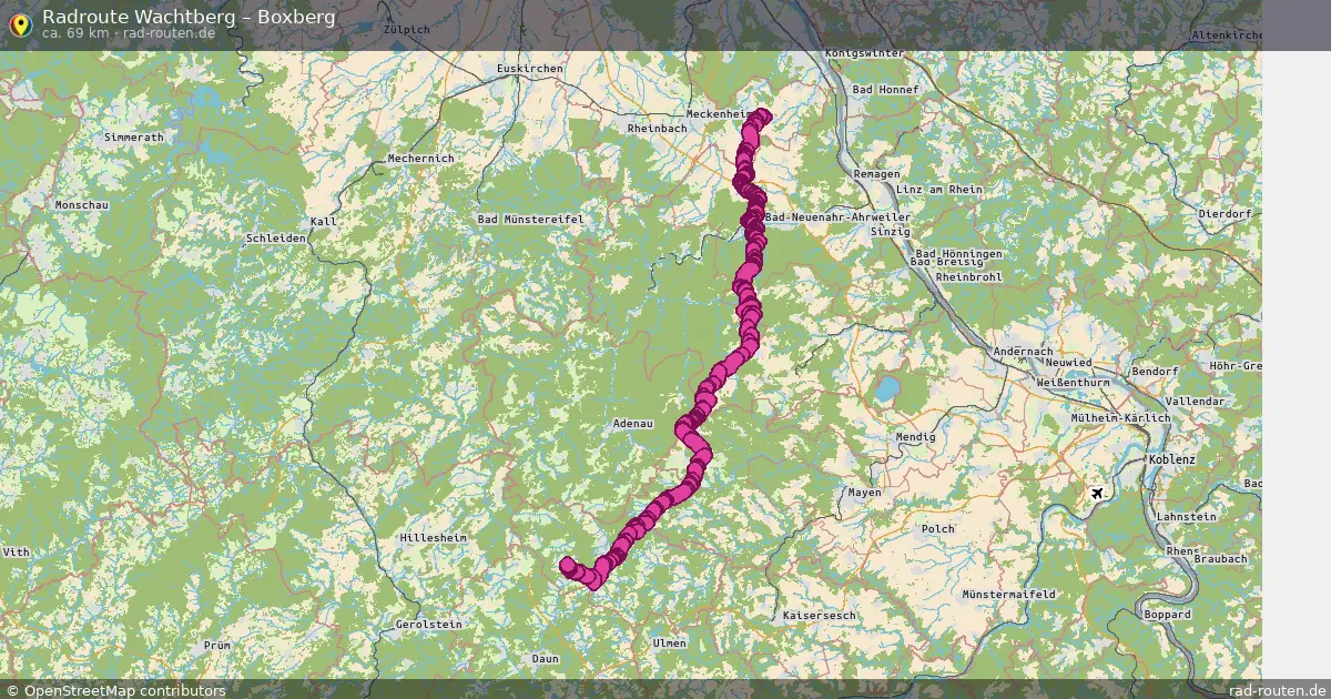 Fahrradroute Wachtberg – Boxberg (69 km) – Rad-Routen.de