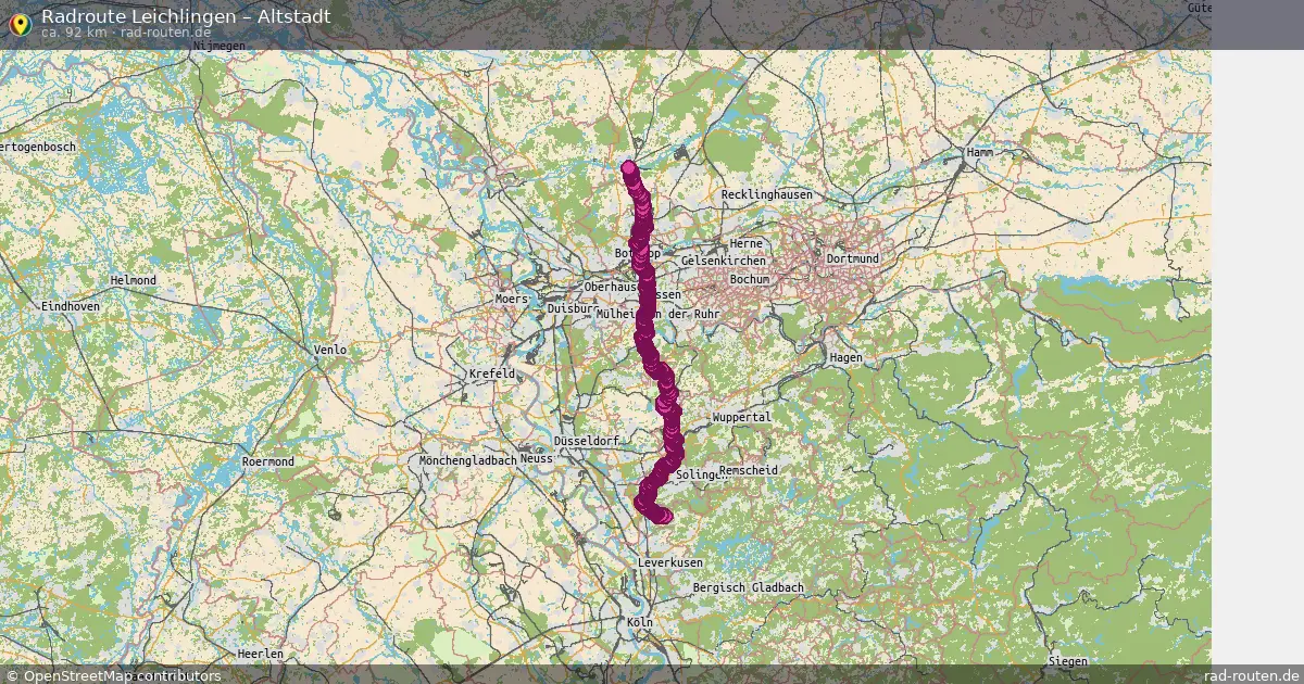 Fahrradroute Leichlingen – Altstadt (92 km) – Rad-Routen.de