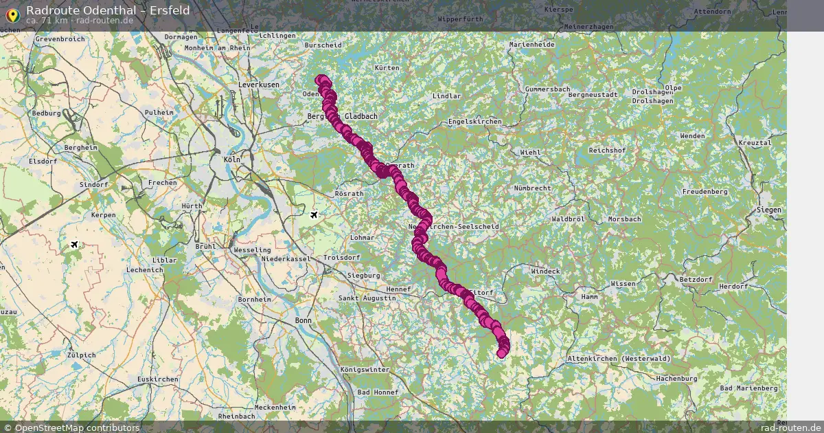 Fahrradroute Odenthal – Ersfeld (71 km) – Rad-Routen.de
