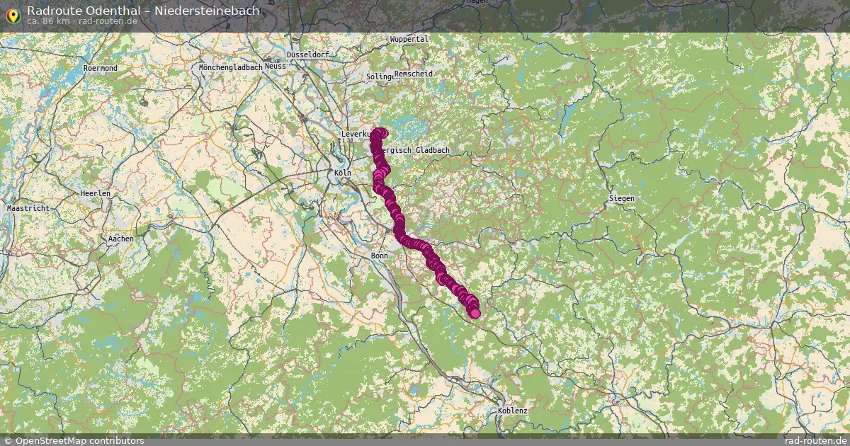 Fahrradroute Odenthal – Niedersteinebach (86 km) – Rad-Routen.de