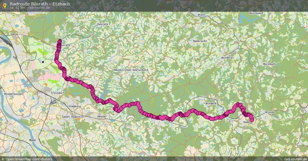 Fahrradroute Rösrath – Etzbach (62 km) – Rad-Routen.de